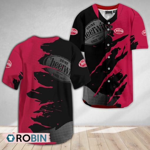 Cheerwine Metal Crack Pattern Baseball Jersey Shirt Style