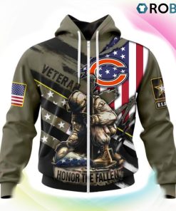 Chicago Bears NFL Honor Veterans And Their Families 3D Hoodie, Chicago Bears Gifts for Fans