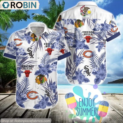 Chicago White Sox, Bulls, Blackhawks, Bears Hawaiian Shirt