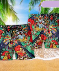 Chicken Love Farm Color Beach Short, Gift for Holiday Summer