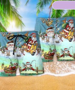 Christmas Cute Santa Claus Beach Short, Gift for Holiday Summer