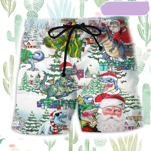 Christmas Have A Roarsome Beach Short, Gift for Holiday Summer