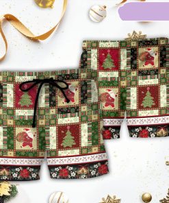 Christmas Santa And Fir-tree Beach Short, Gift for Holiday Summer