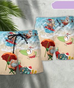 Christmas Santa Play On Beach Beach Short, Gift for Holiday Summer Christmas Santa Play On Beach Beach Short, Gift for Holiday Summer