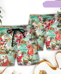 Christmas Santa Vacation Beach Joyful Beach Short, Gift for Holiday Summer