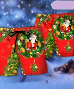 Christmas Tree Red Style Beach Short, Gift for Holiday Summer