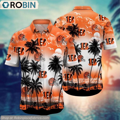 Cincinnati Bengals Aloha Palm Tree Hawaiian Shirt