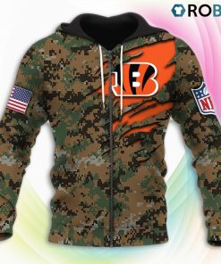 Cincinnati Bengals NFL Honor US Marine Veterans 3D Hoodie, Bengals Merch