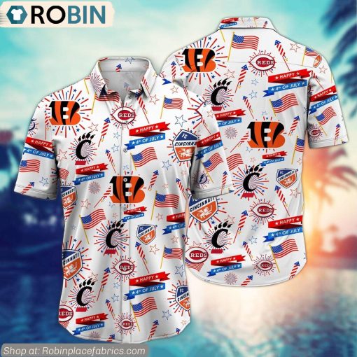 Cincinnati Sports Happy 4th Of July Hawaiian Shirt