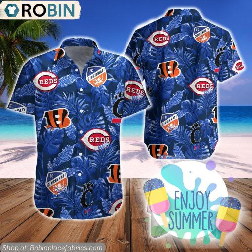 Cincinnati Sports Logo Team Hawaiian Shirt