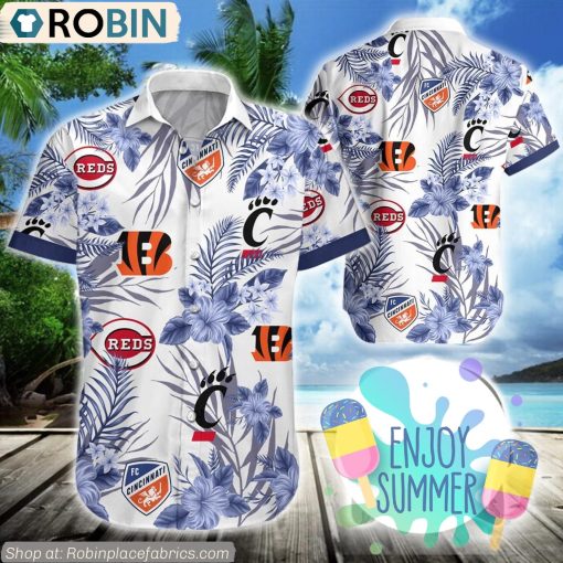 Cincinnati Sports Tropical Pattern Hawaiian Shirt