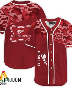 Classic Camouflage Miller High Life Baseball Jersey Shirt Style Classic Camouflage Miller High Life Baseball Jersey Shirt Style