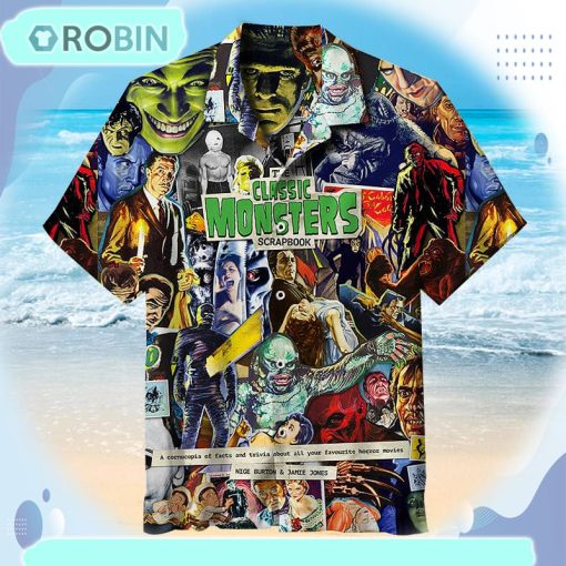 Classic Monsters Scrapbook Hawaiian Shirt