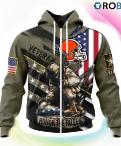 Cleveland Browns NFL Honor Veterans And Their Families 3D Hoodie, Browns Gifts for Fans