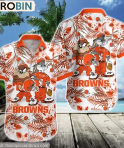 Cleveland Browns Taz And Bugs NFL Teams Hawaiian Shirt