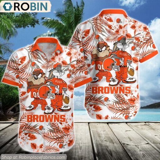 Cleveland Browns Taz And Bugs NFL Teams Hawaiian Shirt