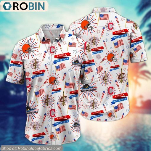 Cleveland Sports-Happy 4th Of July Hawaiian Shirt