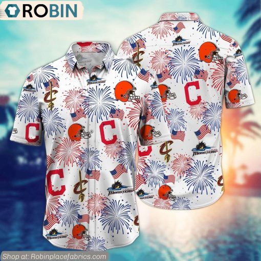 Cleveland Sports Happy 4th Of July Hawaiian Shirt
