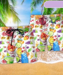 Cocktail Margarita Colorful Summer Beach Short, Gift for Holiday Summer