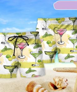 Cocktail Margarita Summer Party Beach Short, Gift for Holiday Summer