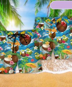 Coconut Summer Time Beaches Beach Short, Gift for Holiday Summer
