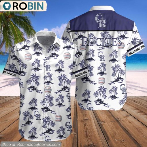 Colorado Rockies Palm Island Pattern MLB Hawaiian Shirt