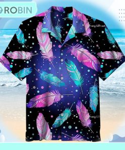 Colorful Feathers Under The Stars Unisex Hawaiian Shirt