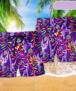 Colorful Monkey Purple Style Beach Short, Gift for Holiday Summer