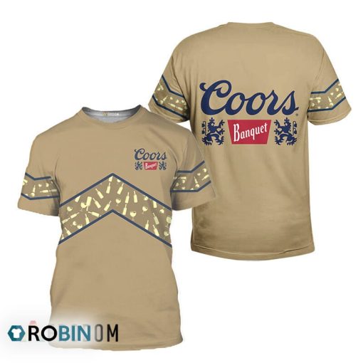 Coors Banquet Beige Wine Pattern All Over Printed T-Shirt