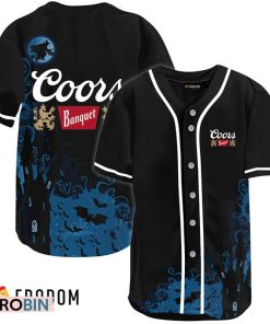 Coors Banquet Black Halloween Witch Baseball Jersey Shirt Style
