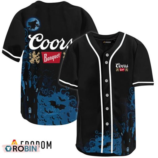 Coors Banquet Black Halloween Witch Baseball Jersey Shirt Style