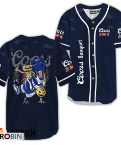Coors Banquet Blue Halloween Dinosaur Baseball Jersey Shirt Style