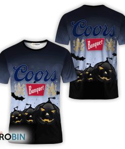 Coors Banquet Halloween Night Pumpkin 3D Printed T-Shirt Coors Banquet Halloween Night Pumpkin 3D Printed T-Shirt