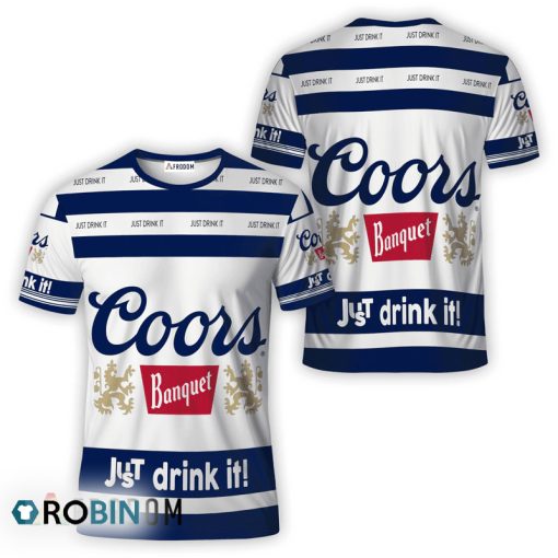 Coors Banquet White Just Drink It All Over Printed T-Shirt