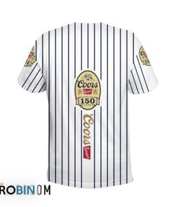 Coors Banquet White Vertical Striped 3D All Over Printed T-Shirt