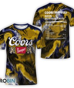 Coors Banquet Yellow Abstract Liquid Marble All Over Printed T-Shirt