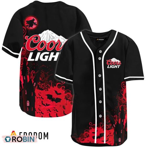 Coors Light Black Halloween Witch Baseball Jersey Shirt Style