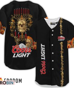 Coors Light Golden Skull And Pumpkin Baseball Jersey Shirt Style