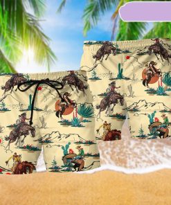 Cowboy Horses Desert Beach Short, Gift for Holiday Summer