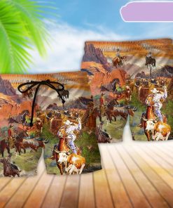 Cowboy Loves Life Style Beach Short, Gift for Holiday Summer