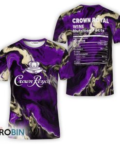 Crown Royal Purple Abstract Liquid Marble All Over Printed T-Shirt