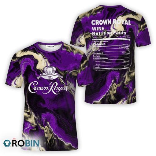 Crown Royal Purple Abstract Liquid Marble All Over Printed T-Shirt