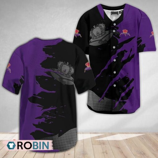 Crown Royal Whiskey Metal Crack Pattern Baseball Jersey Shirt Style