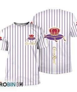 Crown Royal White Vertical Striped 3D All Over Printed T-Shirt