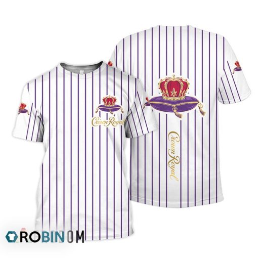 Crown Royal White Vertical Striped 3D All Over Printed T-Shirt