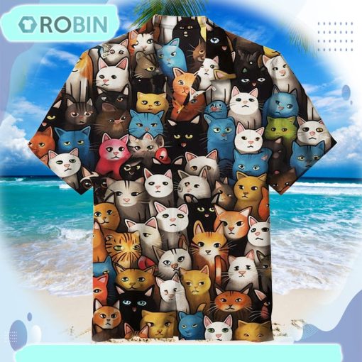 Cute Painted Cat Unisex Hawaiian Shirt