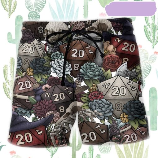 D20 Dice Dark Vibe Beach Short, Gift for Holiday Summer
