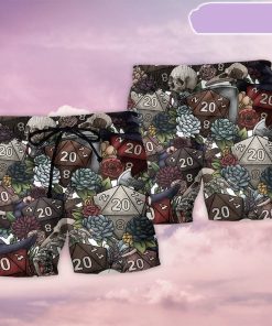 D20 Dice Dark Vibe Beach Short, Gift for Holiday Summer