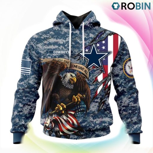 Dallas Cowboys NFL Honor US Navy Veterans 3D Hoodie, Dallas Cowboys Fan Shirt