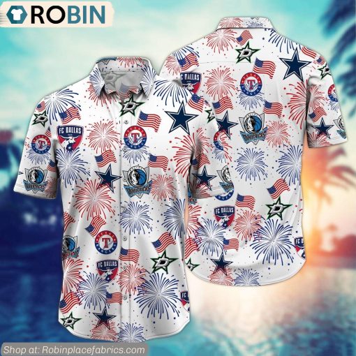 Dallas Fort Worth Sports Happy 4th Of July Hawaiian Shirt
